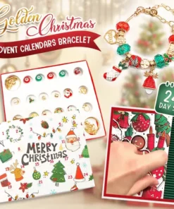 Golden Christmas Advent Calendars Accessories Set