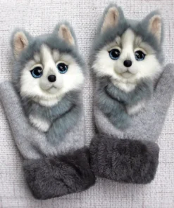 Hand-Knitted Animal Mittens