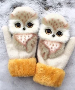 Hand-Knitted Animal Mittens