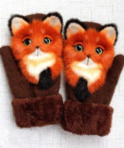 Hand-Knitted Animal Mittens