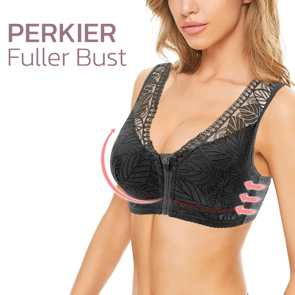 front zipper lace bra