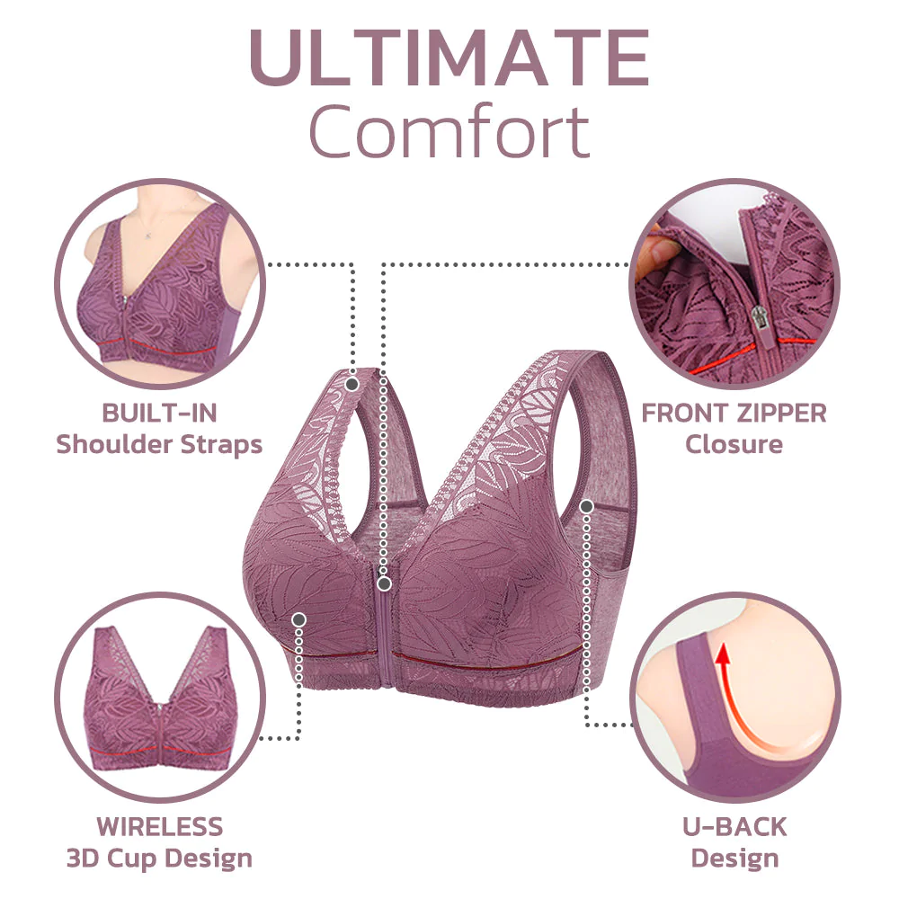 HealthLift Lymphvity Front Zipper Bra