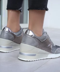 High Heeld Wedge Sneakers Para sa Babae