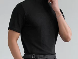 Mens High Neck Slim Fit T-shirt