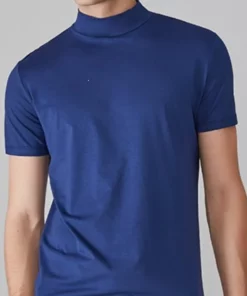 Mens High Neck Slim Fit T-shirt