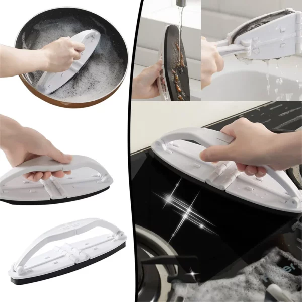 Multifunctional Foldable Sponge Cleaning Brush with Handle