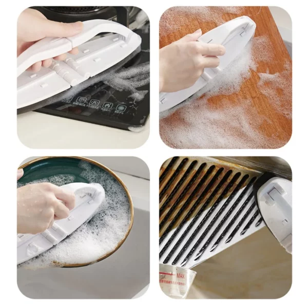 Multifunctional Foldable Sponge Cleaning Brush with Handle