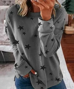 Oversized Long Sleeve Star T-Shirt