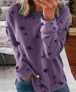 Oversized Long Sleeve Star T-Shirt
