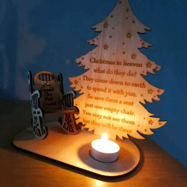 Personalizirani ukras za stolicu za ljuljanje Božić u raju Memorijalna ploča na stolu