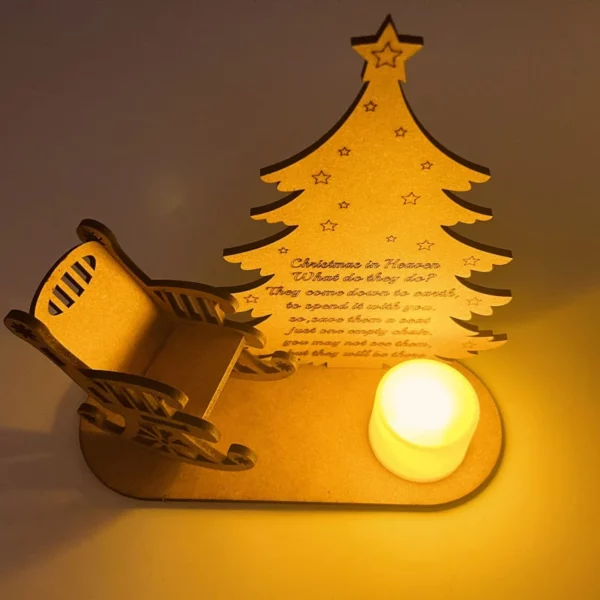 Personalisierte Weihnachten im Himmel Schaukelstuhl Ornament Memorial Tischplatte