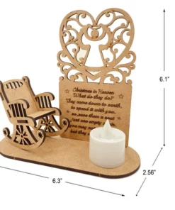 Personalized Christmas in Heaven Rocking Chair Ornament Memorial Tabletop Plaque
