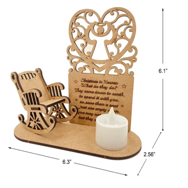 Personalized Christmas in Heaven Rocking Chair Ornament Memorial Tabletop Plaque