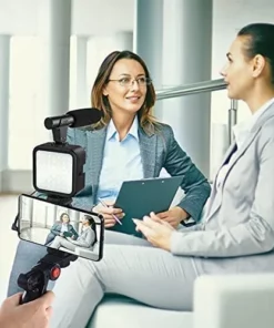 Professional video Microphone kit with Tripod Stand and LED Light
