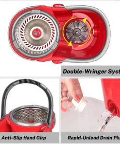 SPIN MOP AND BUCKET FLOOR CLEANING SYSTEM