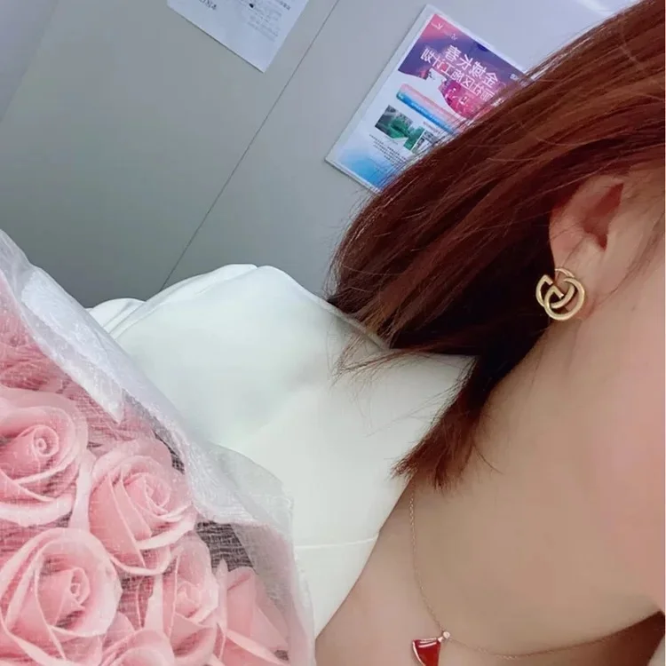 Simple Letter Brass Earrings