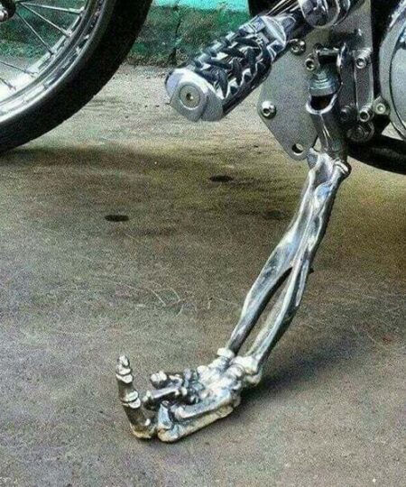 Skeleton Paw With Middle Finger Motorcycle Kickstands