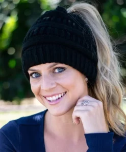 Soft Knit Ponytail Beanie