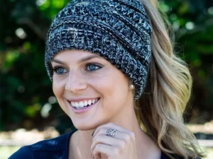 Soft Knit Ponytail Beanie