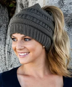 Soft Knit Ponytail Beanie