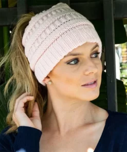 Soft Knit Ponytail Beanie