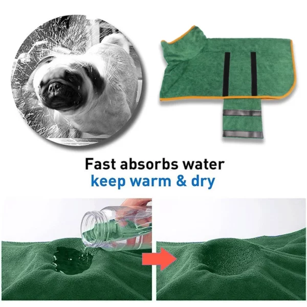 Toalha de banho absorvente de microfibra grossa para cachorro