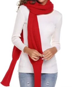 Trendy Knitted Sweater-Scarf With Sleeves