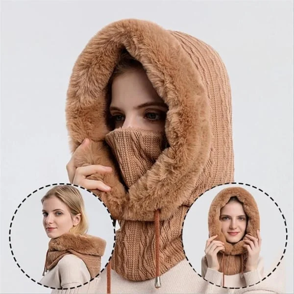 Warm Knitted Windbreaker Hat para sa Taglamig