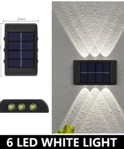Luz de decoração de parede para pátio externo à prova d'água movida a energia solar