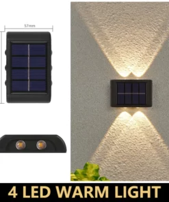 Vandtæt solcelledrevet udendørs terrasse-vægdekorationslys