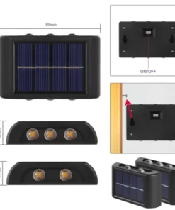 Waterdicht op zonne-energie aangedreven buitenterras wanddecoratielicht