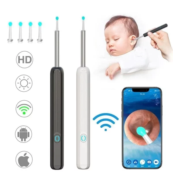 Wi -Fi Visible Wax Elimination Spoon - USB 1080P HD Load Otoscope