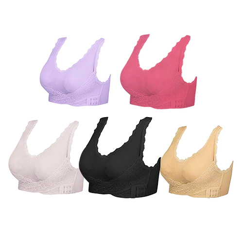 ချိန်ညှိနိုင်သော စွမ်းအင် Field Front Strap Crossover Push-Up Lace Bra