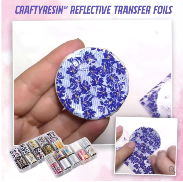 CraftyResin™ рефлектирачки преносни фолии (комплет од 10)