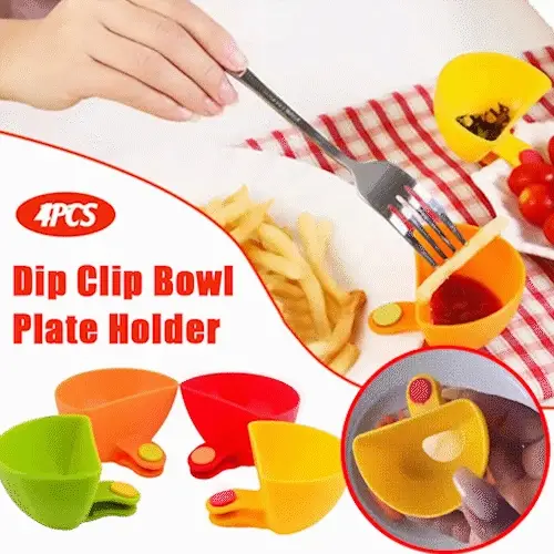 Dip Clip Bowl Holder Plate (4 Pcs/Set)