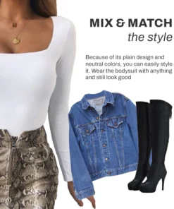 LadySlim LongSleeve SquareNeck Bodysuit