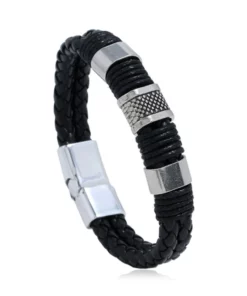 MagneticTherapy MensSlimming Leather Bracelet