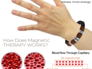 MagneticTherapy MensSlimming Leather Bracelet