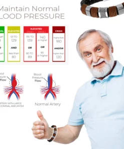 MagneticTherapy MensSlimming Leather Bracelet