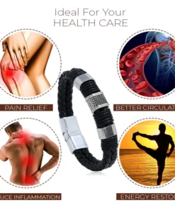 MagneticTherapy MensSlimming Leather Bracelet