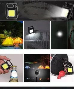 ضوء الطوارئ سلسلة المفاتيح متعدد الوظائف القابل لإعادة الشحن
