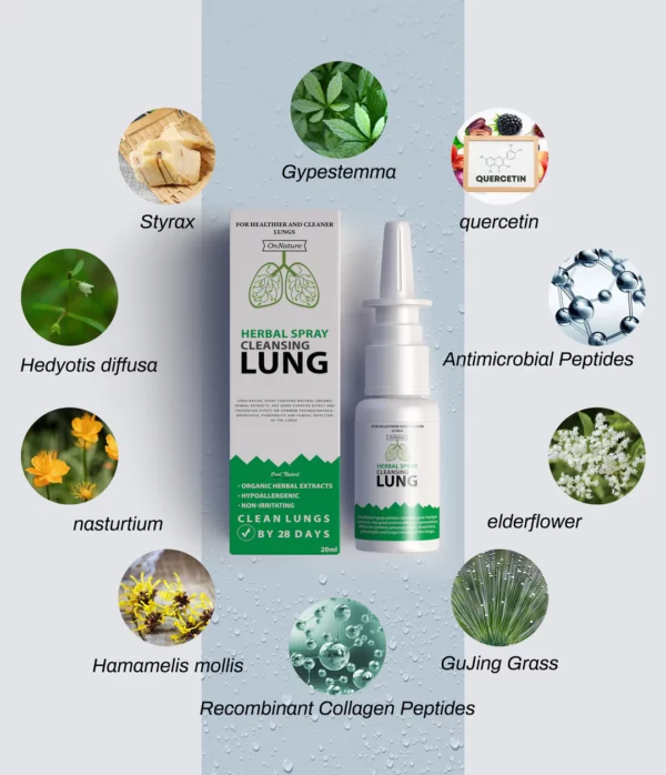 „OnNature®“ ekologiškas žolelių plaučių valymo ir taisymo purškalas PRO