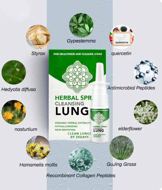 Aerosol nasal reparador de limpieza pulmonar a base de hierbas orgánicas