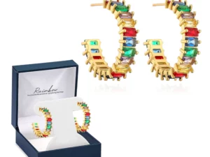 Rainbow Tourmaline Acupressure Lymphvity Earrings