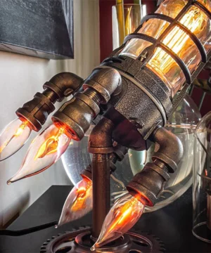 Steampunk Rocket Lamp