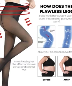 Thermal Fleece Lined Fake Translucent Pantyhose