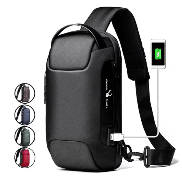 USB Charging Sport Sling Anti-Theft Shoulder Bag
