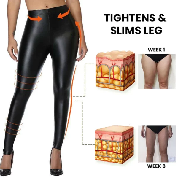 UltraLEAN BodyShaper Compression Leather Legging Pants