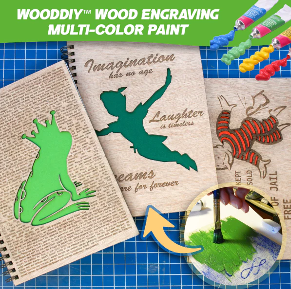 WoodDIY™ చెక్క చెక్కడం బహుళ-రంగు పెయింట్
