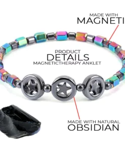 AntiSwelling Obsidian MagneticTherapy Anklet